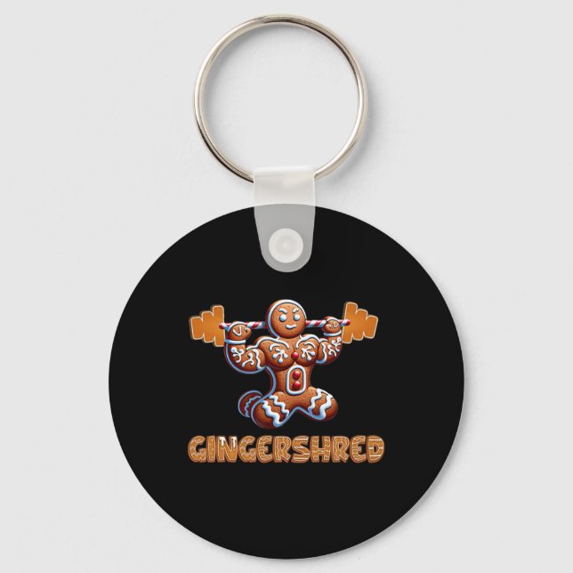 Porte-clés Gingersher Funny Gingerbread Homme Gym Bodybuildin (Recto)
