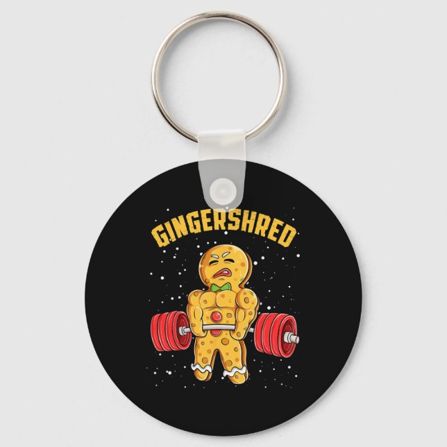 Porte-clés Gingersher Funny Gingerbread Homme Gym Bodybuildin (Recto)