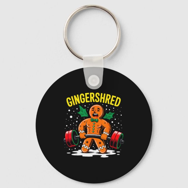 Porte-clés Gingershred Funny Gingerbread Man Gym Bodybuilding (Recto)