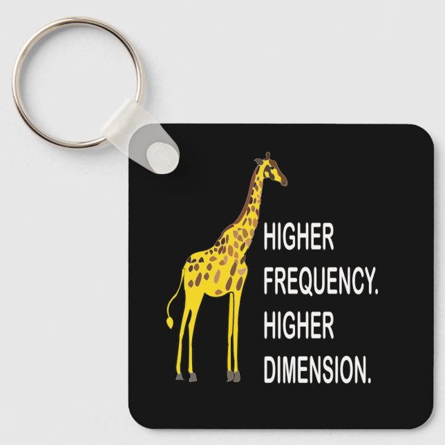 Porte-clés Girafe drôle de jeu de mots (Recto)