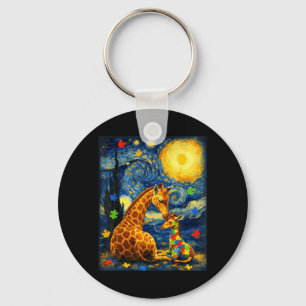 Porte-clés Girafe Van Gogh Animaux Sensibilisation à l'autism