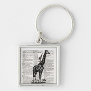 Porte-clés Giraffe Dictionnaire Art