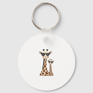 Porte-clés Giraffe with Sunglasses Jungle Safari Animal Giraf