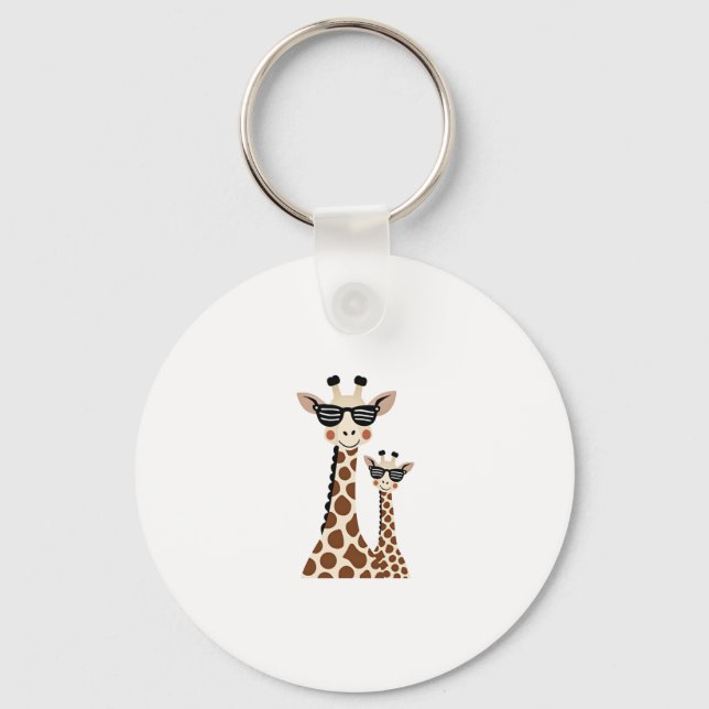 Porte-clés Giraffe with Sunglasses Jungle Safari Animal Giraf (Recto)