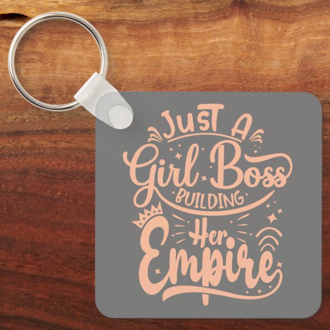 Porte-clés Girl Boss Construire Son Empire Word Art (Recto)