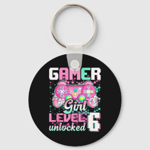 Porte-clés Girl Level 6 Déverrouillé Jeu vidéo 6e anniversair