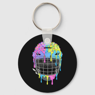Porte-clés Glace de casque de hockey qui coule pour garçon jo