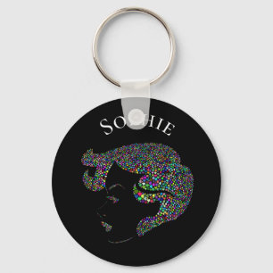 Porte-clés Glam fille avec le coeur nom personnel