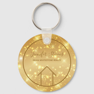 Porte-clés Glam Realtor Chic Custom Real Estate Gold Sparkle