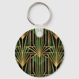 Porte-clés Glamour Art Déco Or Émeraude