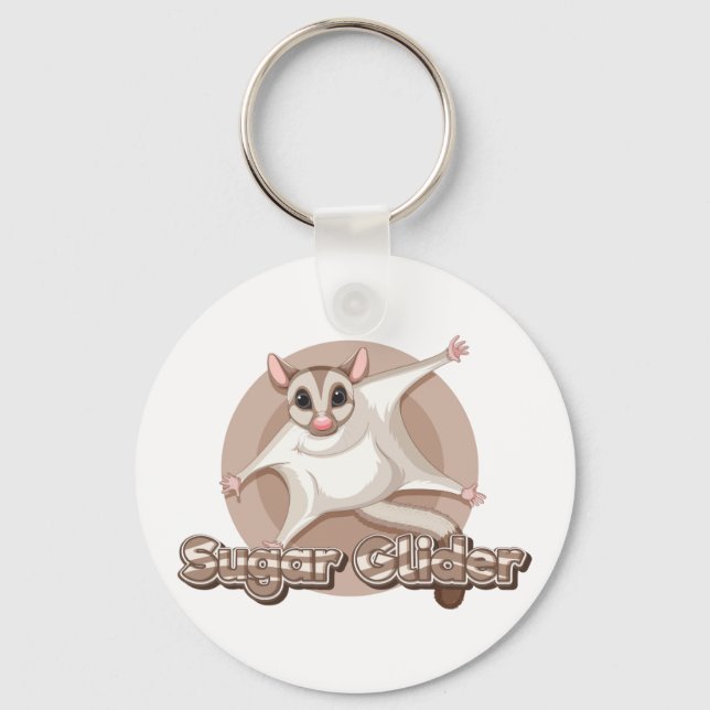 Porte-clés Gliding Sugar Glider Cartoon Art (Recto)