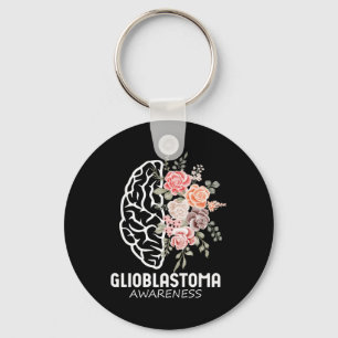 Porte-clés Glioblastoma Sensibilisation Cerveau Floral Art Se