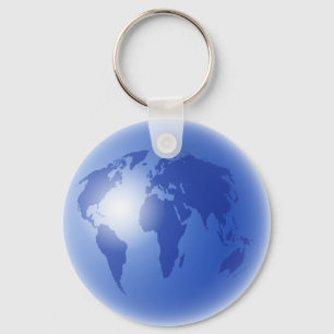Porte-clés Globe bleu du monde