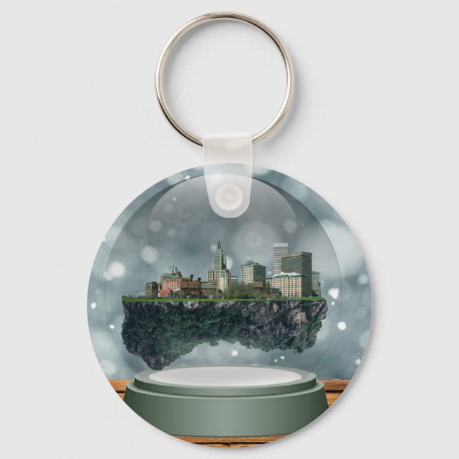 Porte-clés Globe des neiges de l'île Providence (Recto)