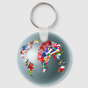Porte-clés Globe du drapeau