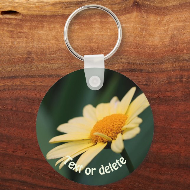 Porte-clés Glorieuse Fleur de marguerite jaune personnalisée (Recto)