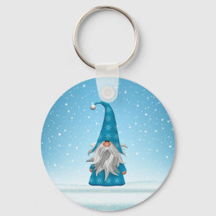 Porte-clés Gnome Bleu sur la neige