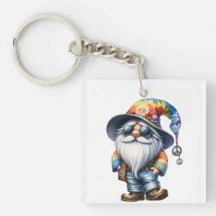 Porte-clés Gnome Hippie
