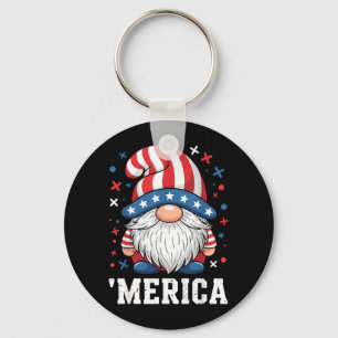 Porte-clés Gnome Patriotique Américain USA Fête de l'Indépend