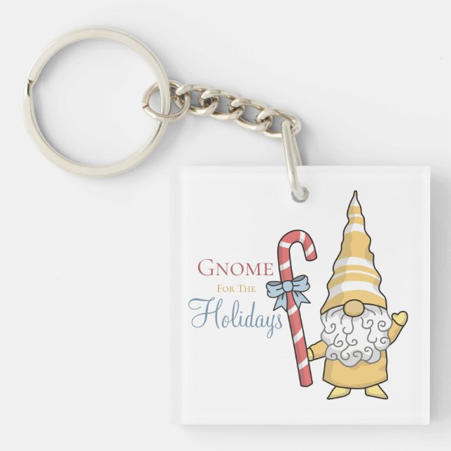 Porte-clés Gnome Pour Les Fêtes Festive Noël (Devant)