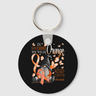 Porte-clés Gnomes En Novembre Nous Portons Orange CRPS Sensib