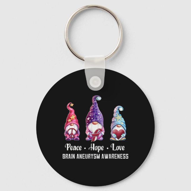 Porte-clés Gnomes Espoir Paix Amour Sensibilisation à l'anévr (Recto)