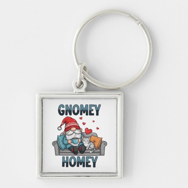 Porte-clés Gnomey gnome à la maison (Devant)