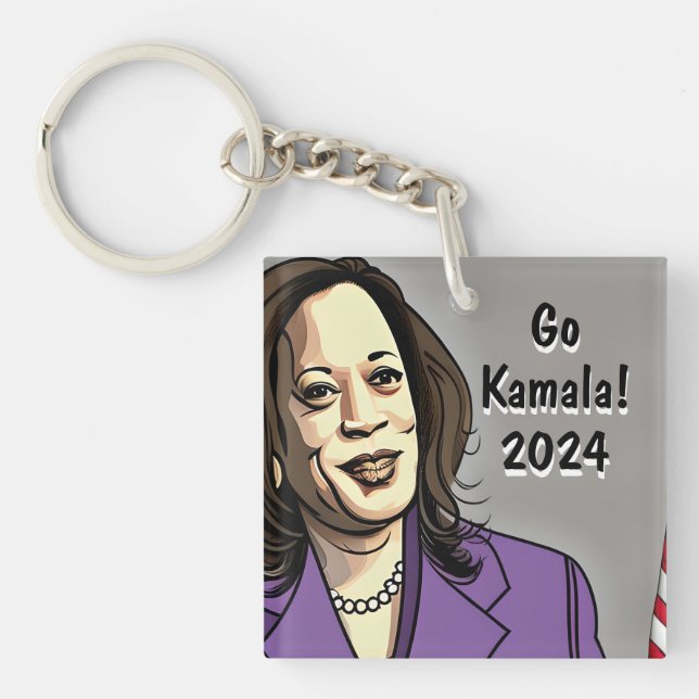 Porte-clés Go Kamala 2024 Elections présidentielles américain (Devant)
