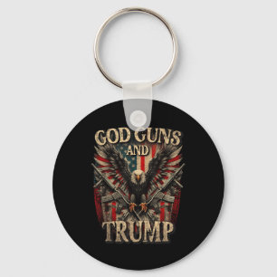 Porte-clés God Guns Et Trump 2e Amendement Flag Eagle
