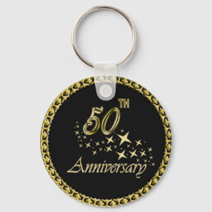 Porte-clés Gold and black 50th Anniversary Celebration