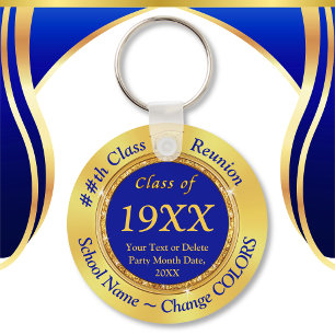 Porte-clés Gold Bleu, Classe Cadeaux de Réunion, Porte - clés