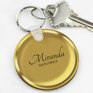 Porte-clés Gold Coin Élégant Luxe Mariage de femme de chambre