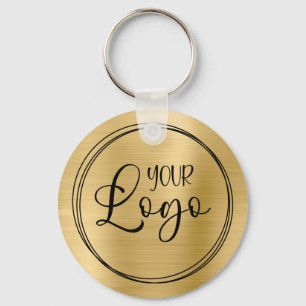 Porte-clés Gold Foil votre logo d'entreprise ici