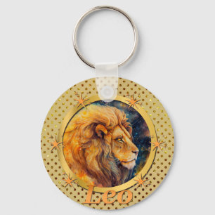 Porte-clés Gold Leo Zodiac Horoscope Un Inspirant Motivationn