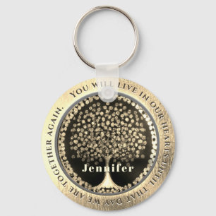 Porte-clés Gold Memorial with Tree of Life Keychain