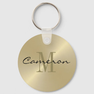 Porte-clés Gold On Gold Initial et nom personnalisé