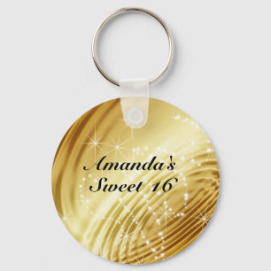 Porte-clés Gold Satin, Sparkle, Sweet Sixteen Favor