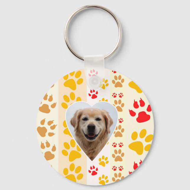 Porte-clés Golden Retriever Chien Coeurs Pâtes Imprimer (Recto)