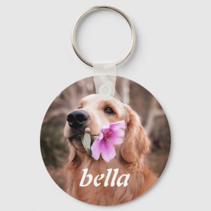 Porte-clés Golden Retriever Dog Personalized Pet Photo Wirele