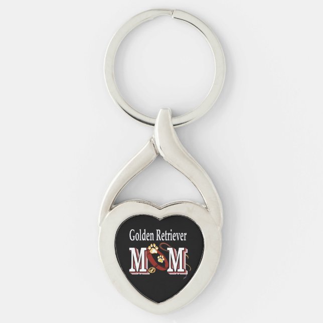 Porte-clés Golden Retriever Maman Cadeaux (Devant)