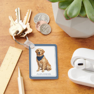 Porte-clés Golden Retriever Préparé sur Mesure