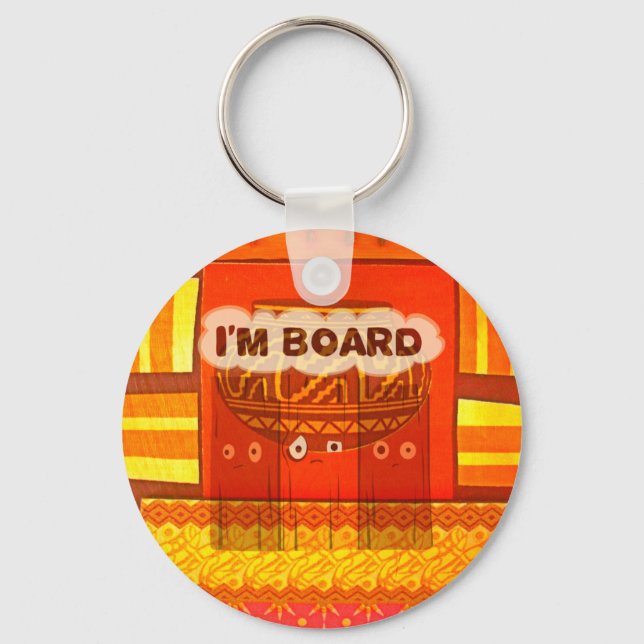 Porte-clés Golden Rouge Africain Couleurs traditionnelles Fun (Recto)