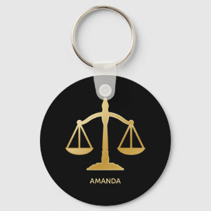 Porte-clés Golden Scales of Justice Law Theme