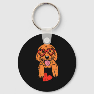 Porte-clés Goldendoodle Cœur Pochette Mignon Saint Valentin C