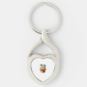 Porte-clés Goldendoodle de Pâques Chien portant des oreilles