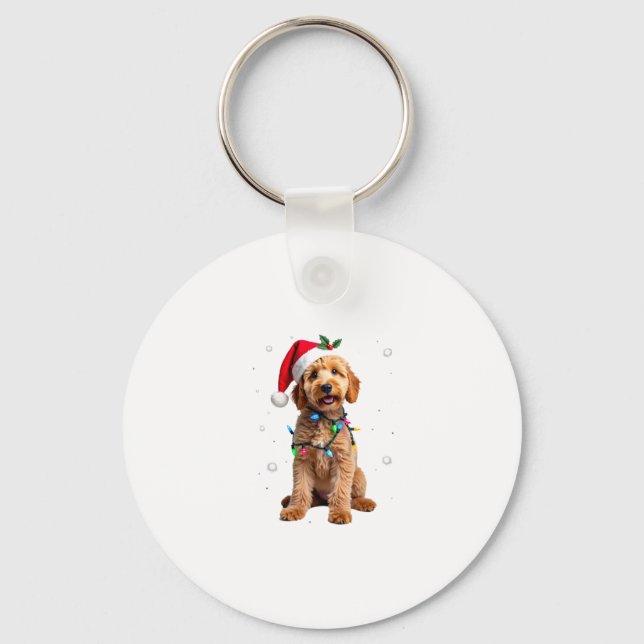 Porte-clés Goldendoodle Dog Tree Christmas Sweater Xmas Pet D (Recto)
