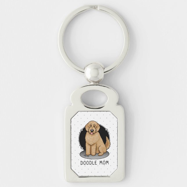 Porte-clés Goldendoodle Mom Doodle Mom (rouge doré) (Devant)
