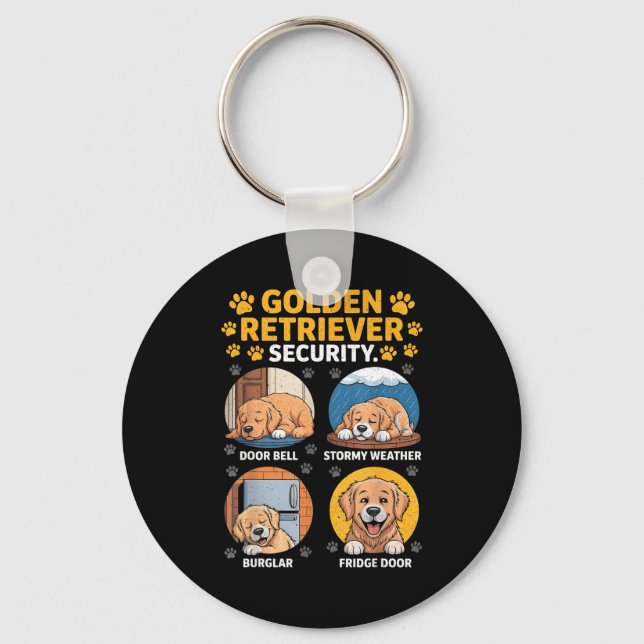 Porte-clés Goldens Tee Golden Retriever Security Funny  (Recto)
