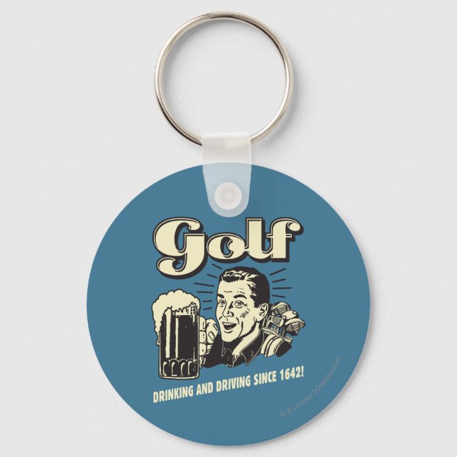 Porte-clés Golf : Boire et conduire depuis 1642 (Recto)
