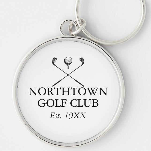 Porte-clés Golf Club Nom d'Established Date Custom (Devant)
